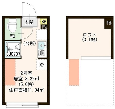 ハーモニーテラスルクス千川の物件間取画像